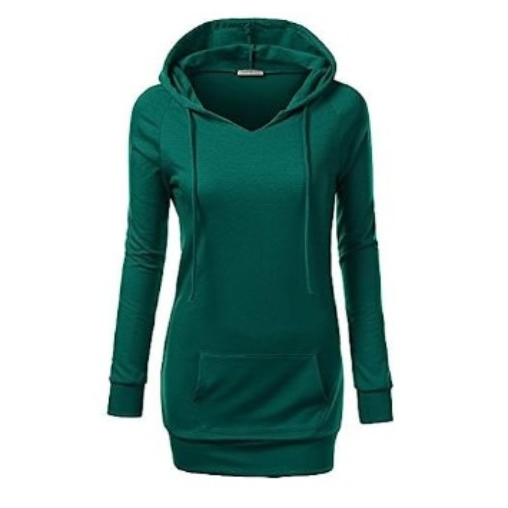 Turquoise Lightweight Hoodie Tunic